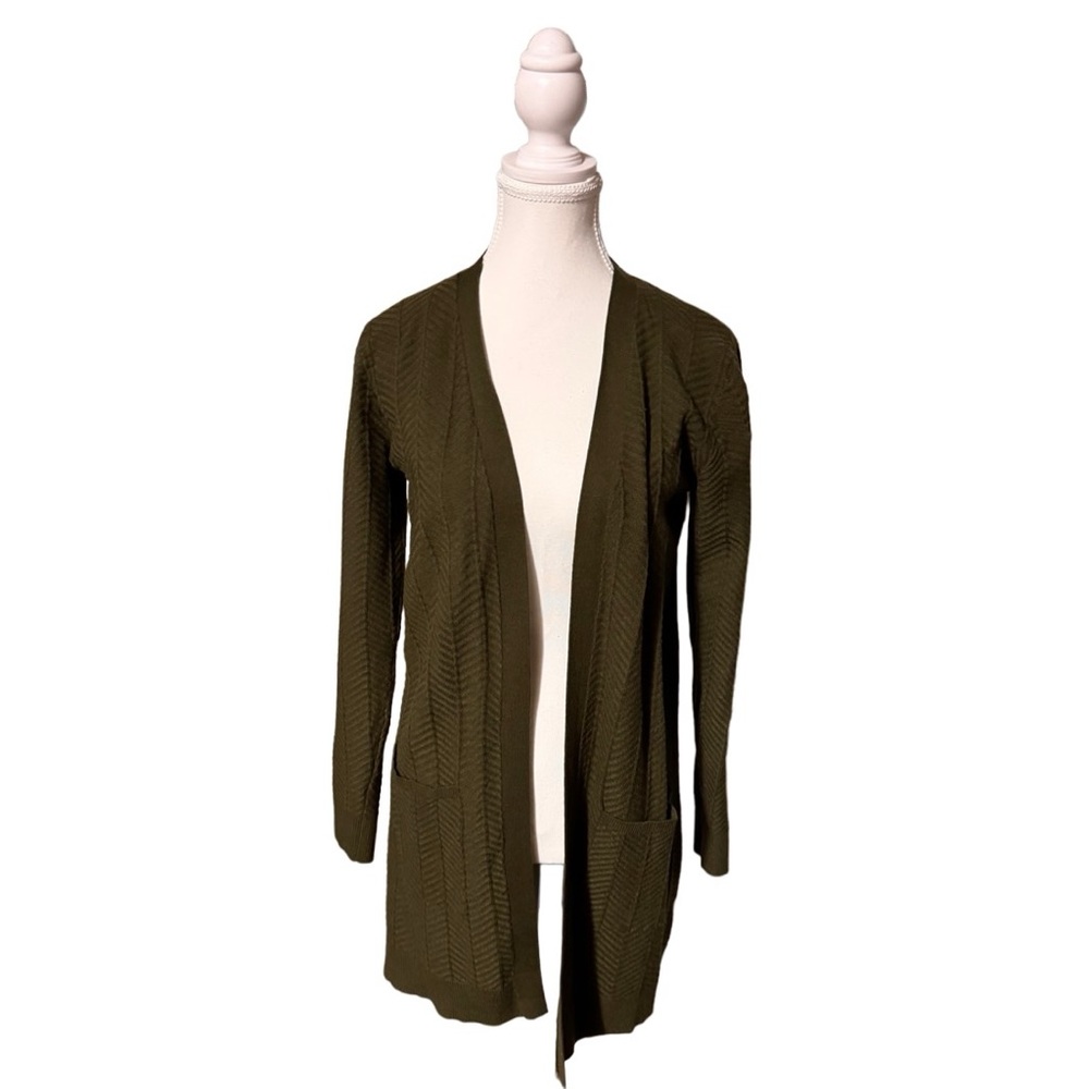 NWOT Love Ellie Olive Green long cardigan size small from Stitch Fix